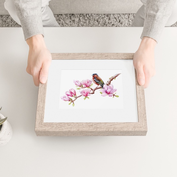 Chaffinch Bird Wall Art Watercolor Illustration Print Poster Card Unframed - Picture 2 of 4